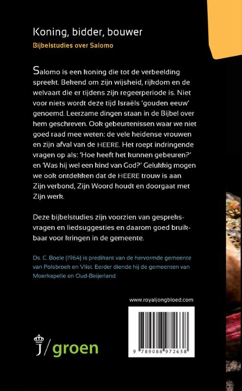 Koning, bidder, bouwer / Artios Bijbelstudies achterkant