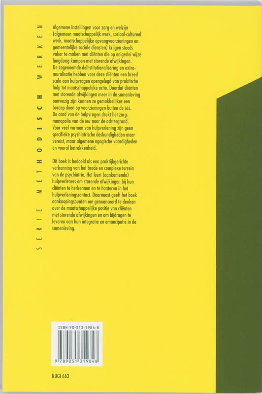 Clienten met een psychiatrische diagnose / Methodisch werken achterkant