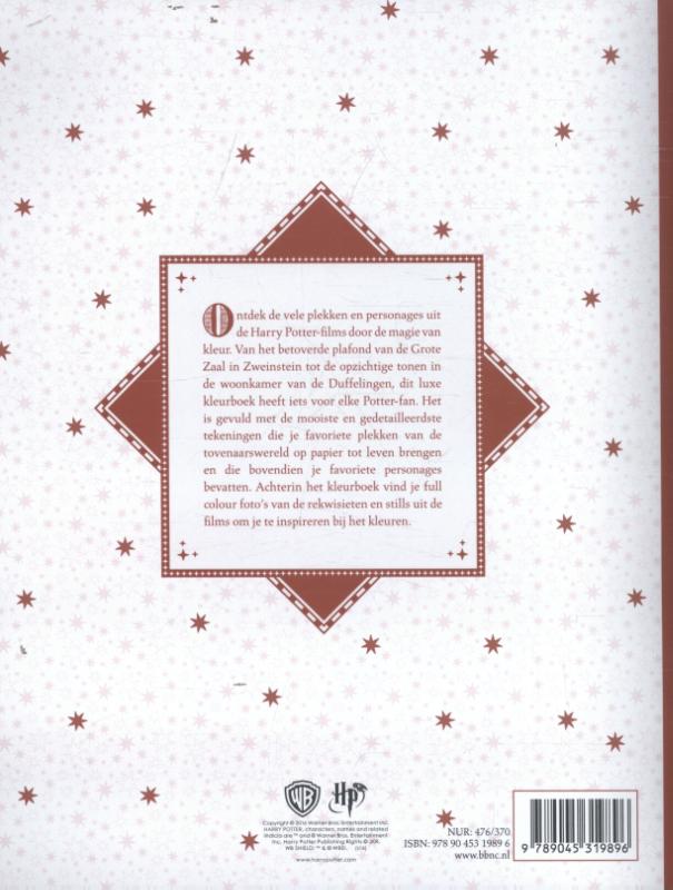 Harry Potter magische plekken en personages achterkant