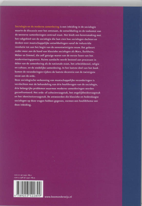 Sociologie en de moderne samenleving achterkant