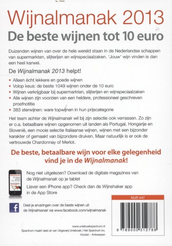 Wijnalmanak  2013 achterkant