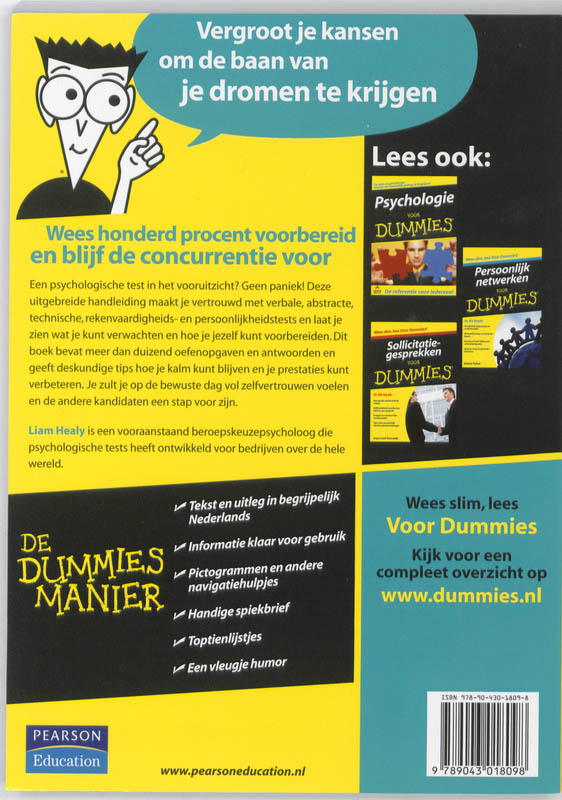 Psychologische tests voor Dummies / Voor Dummies achterkant