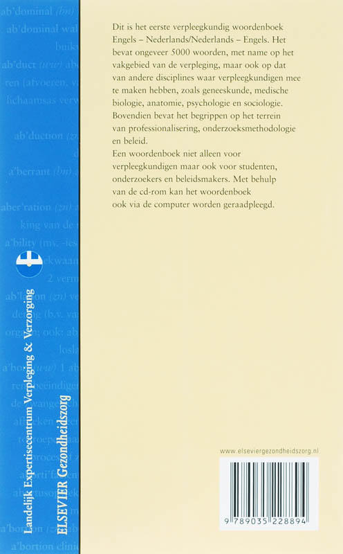 Verpleegkundig woordenboek achterkant