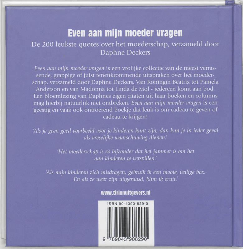 Even Aan Mijn Moeder Vragen achterkant