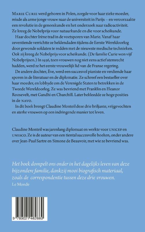 Marie Curie en haar dochters achterkant