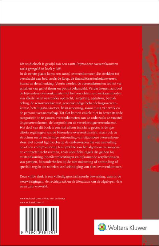 Bijzondere overeenkomsten / Studiereeks burgerlijk recht / 6 achterkant