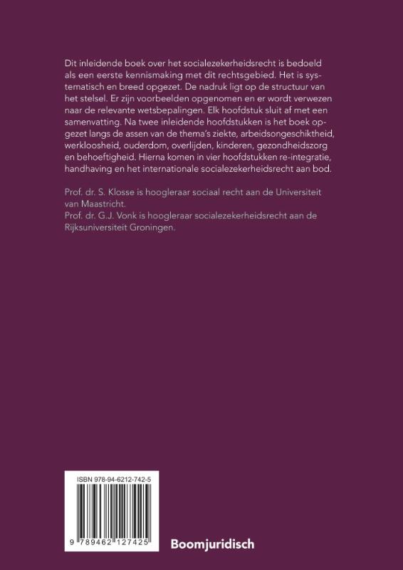 Socialezekerheidsrecht in kort bestek / HBO-reeks achterkant