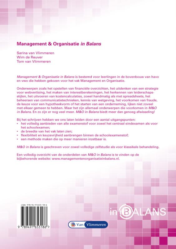 Management en organisatie in balans vwo Antwoordenboek achterkant