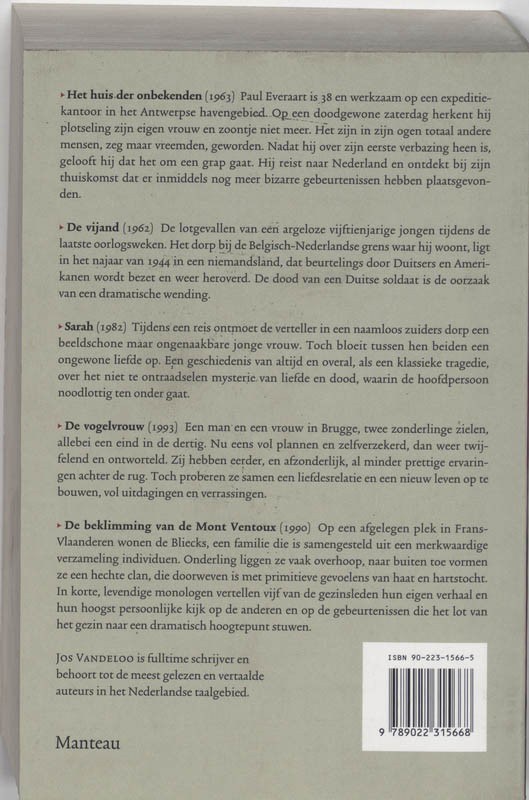 Vijf romans achterkant