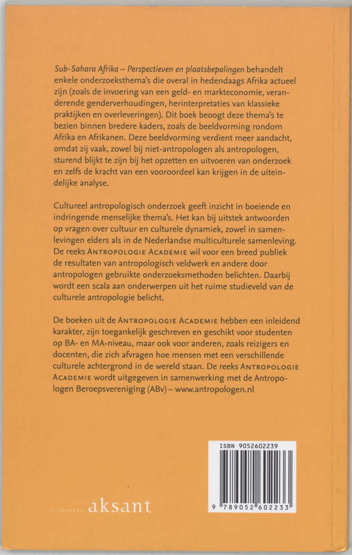 Sub Sahara Afrika / Antropologie Academie / 1 achterkant