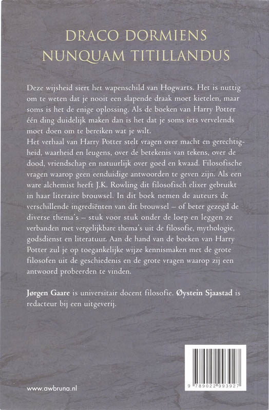 Harry Potter en de school der wijzen achterkant