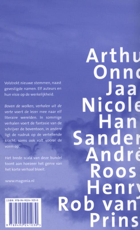 Boven de wolken achterkant