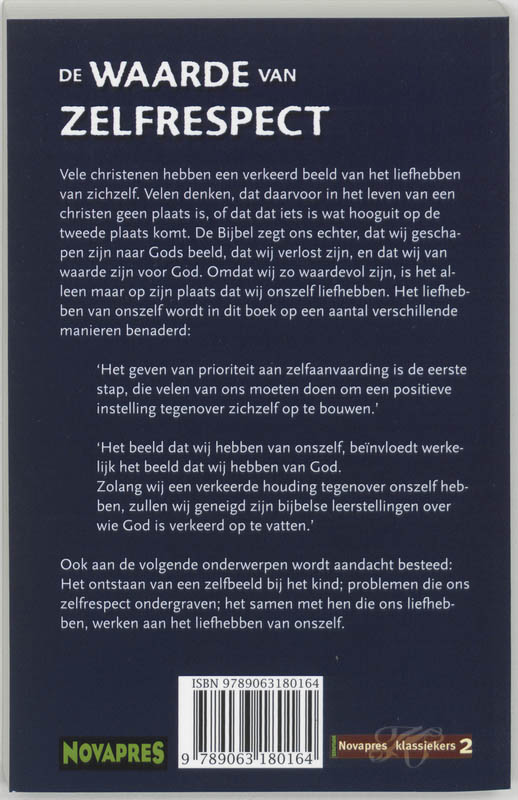 De waarde van zelfrespect achterkant