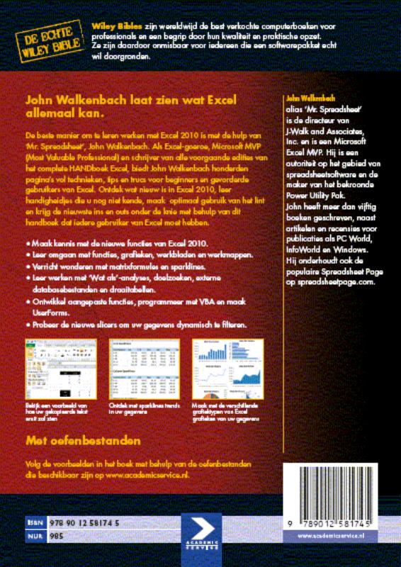 Excel 2010 het complete handboek achterkant