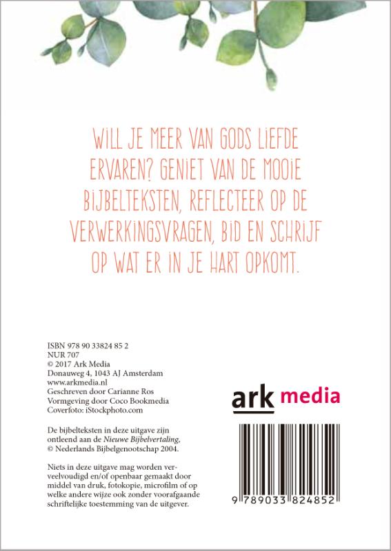 Vol van Gods liefde notitieboekje achterkant