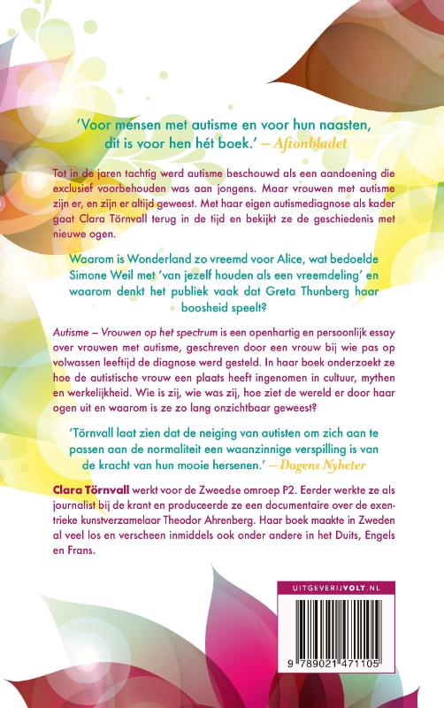 Autisme, vrouwen op het spectrum achterkant