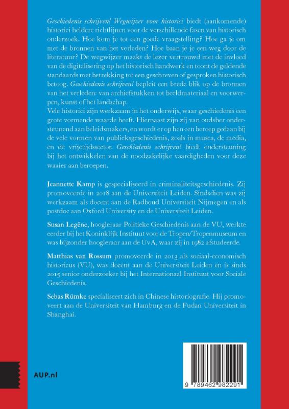 Geschiedenis schrijven! achterkant