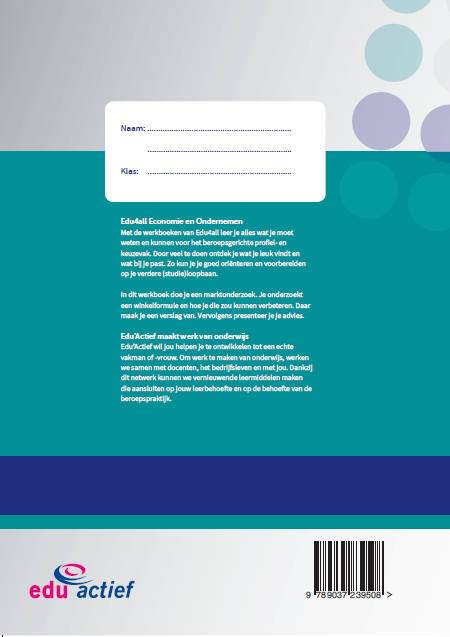 Werken op de marketingafdeling / werkboek / VMBO Economie & Ondernemen achterkant