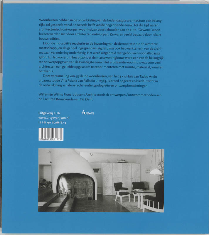 Het ontwerp van het kleine woonhuis achterkant