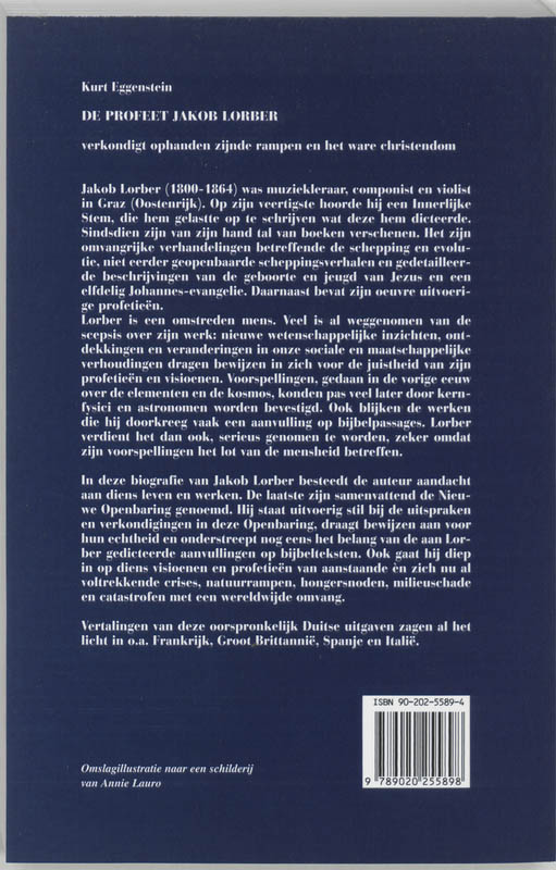 Profeet Jakob Lorber achterkant