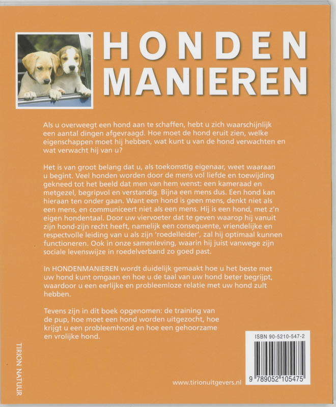 Hondenmanieren achterkant