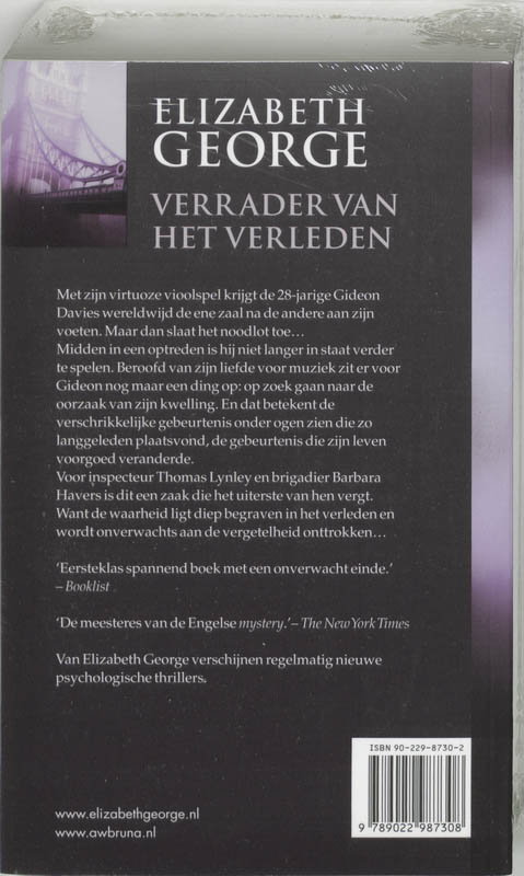 Verrader van het verleden / Inspecteur Lynley-mysterie / 11 achterkant