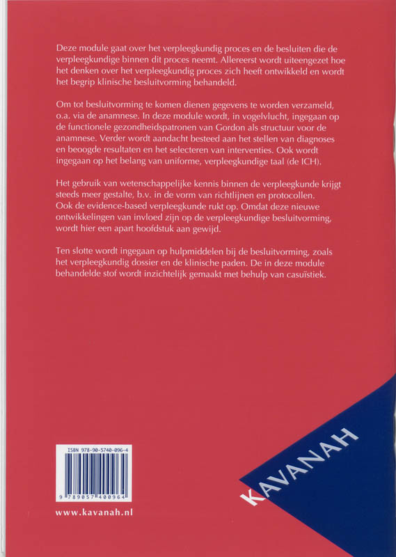 Verpleegkundige besluitvorming / Verpleegkunde modulair / 43 achterkant