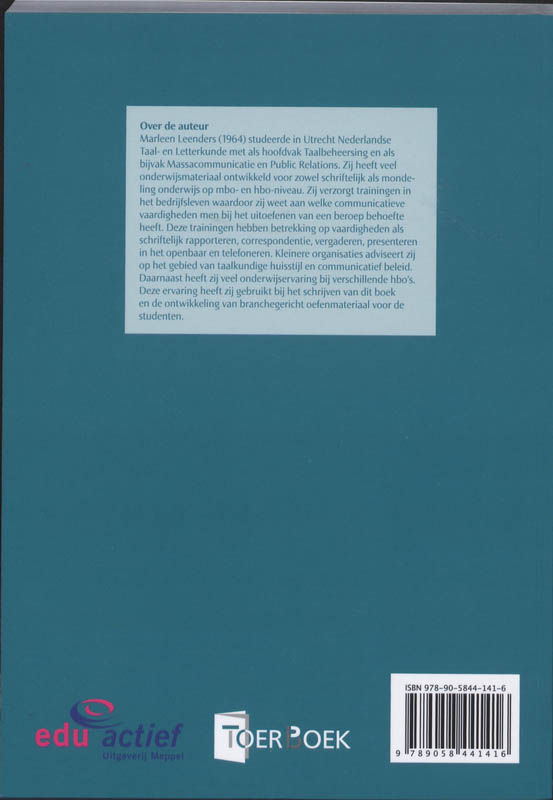 Communicatie! / ToerBoek achterkant