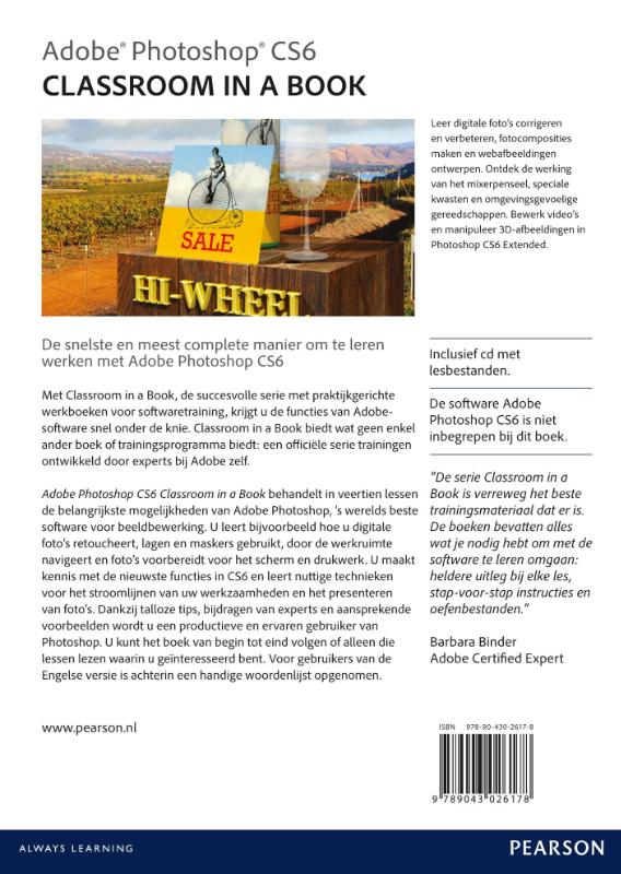 Adobe photoshop CS6 classroom in a book / Classroom in a Book achterkant