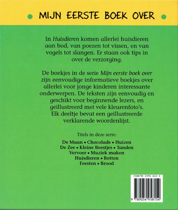 Mijn eerste boek over huisdieren / Mijn eerste boek over... achterkant