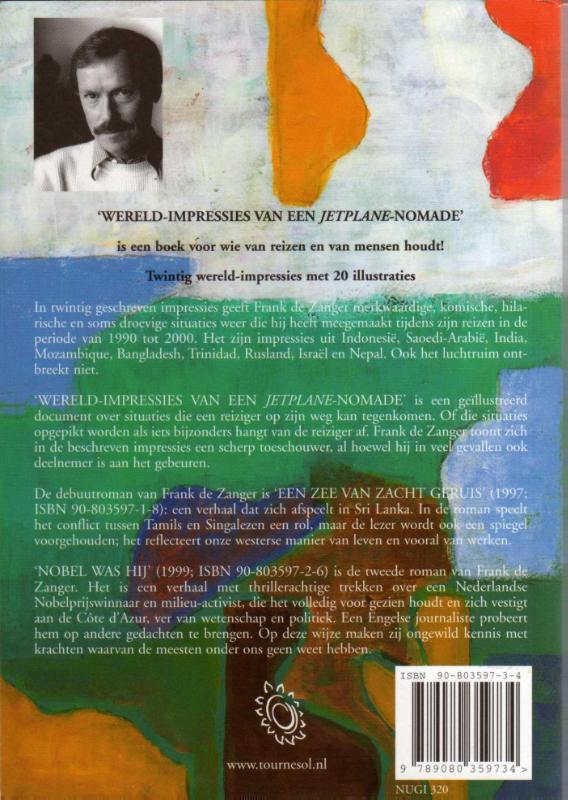 Wereld-impressies van een jetplane-nomade achterkant