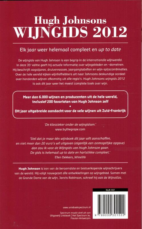 Hugh Johnsons wijngids / 2012 achterkant