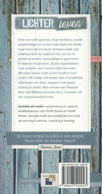 Rust en ruimte in je leven / PUUR! in balans achterkant