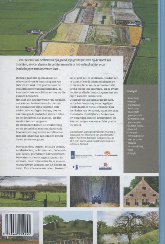 Oogst van de landschappen van rivieren en kust achterkant