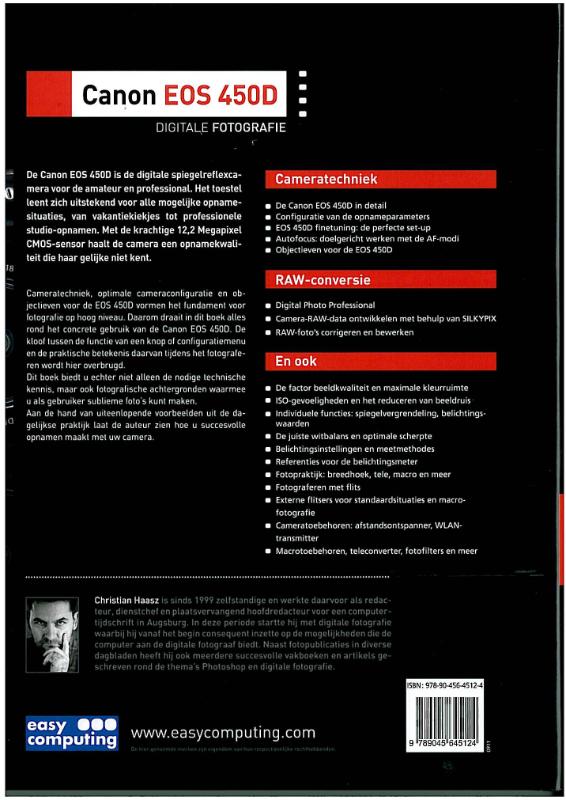 Digitale fotografie Canon EOS 450D achterkant