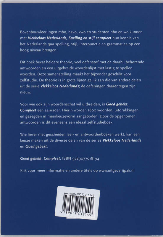 Vlekkeloos Nederlands achterkant