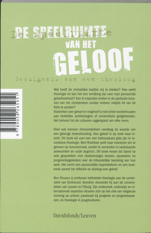 De speelruimte van het geloof achterkant