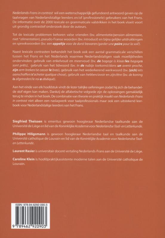 Nederlands-Frans in contrast achterkant