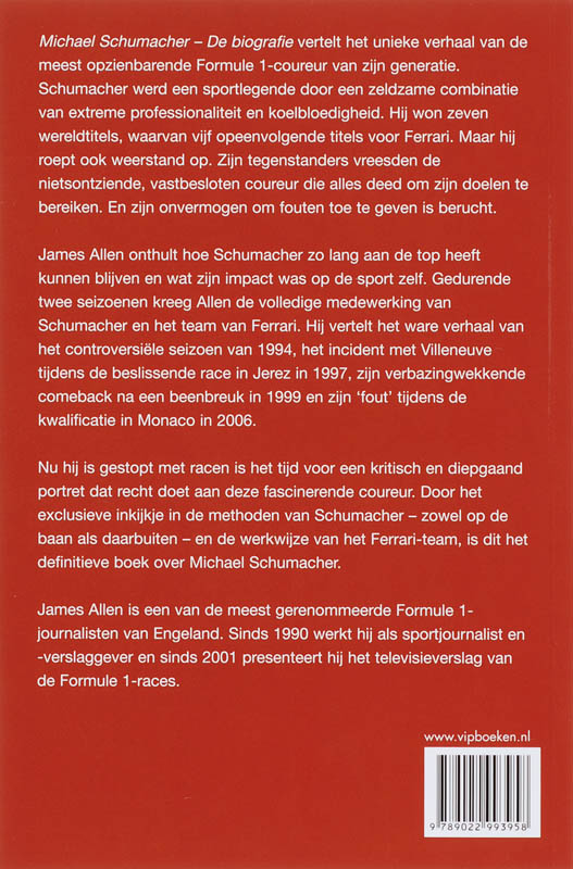 Michael Schumacher - De Biografie achterkant