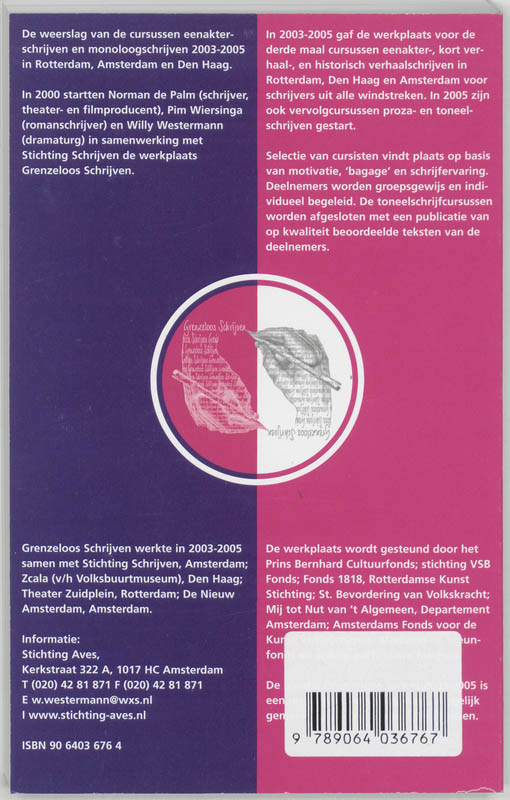Grenzeloos toneel 2003-2005 achterkant