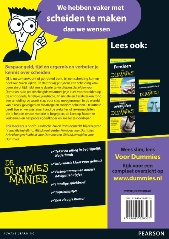 Voor Dummies - Scheiden voor dummies achterkant
