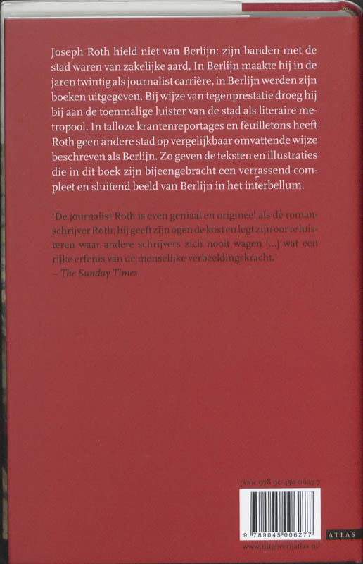 Joseph Roth In Berlijn achterkant