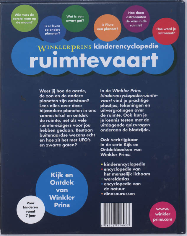 Winkler Prins Kinderencyclopedie Ruimtevaart / Kijk en ontdek achterkant