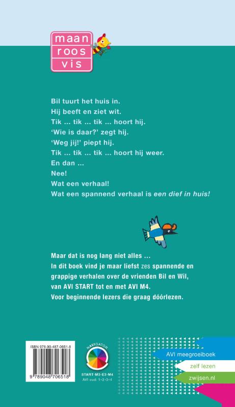 Maan roos vis AVI meegroeiboek  -   Wat een verhalen! achterkant