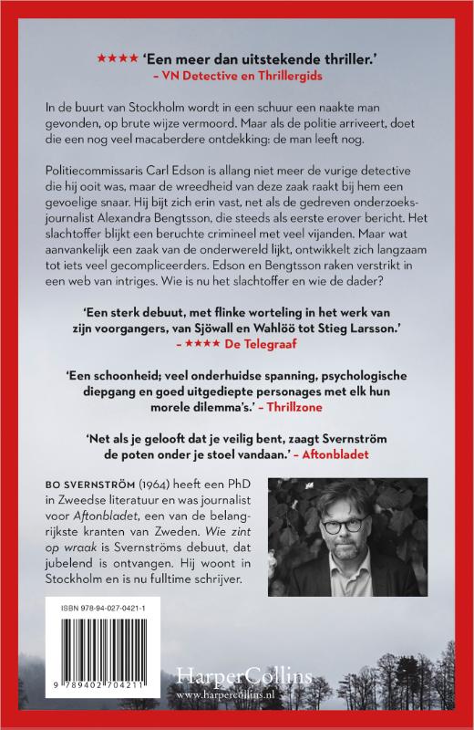 Wie zint op wraak / Carl Edson / 1 achterkant