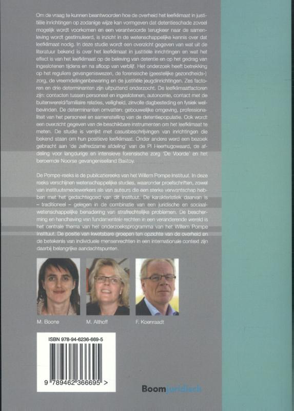 Het leefklimaat in justitiële inrichtingen / Pompe-reeks / 79 achterkant