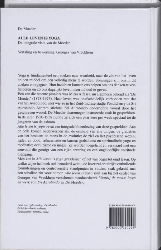 Alle Leven Is Yoga achterkant