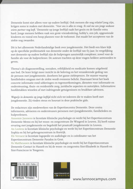 Wegwijs in dementie op jonge leeftijd achterkant