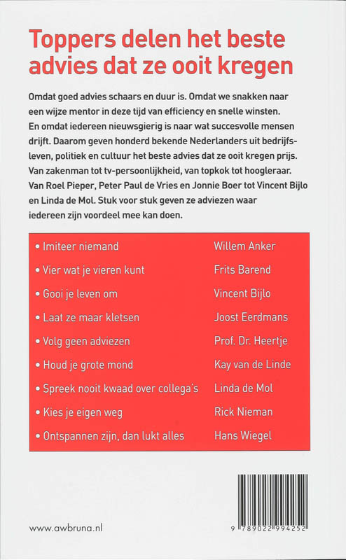 Het Beste Advies Dat Ik Ooit Kreeg achterkant