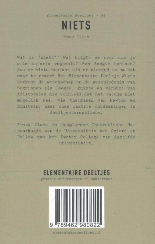 Niets / Elementaire Deeltjes / 33 achterkant